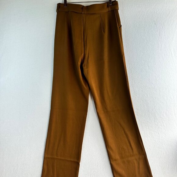 Remi x Revolve Pants Womens Medium Brown Danielle Belted Preppy Chic Lagenlook - Picture 9 of 12